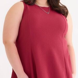 NEW Penningtons Jewel Tone Ruby Red Cami Flowy Top Balletcore Stretchy Size 1X